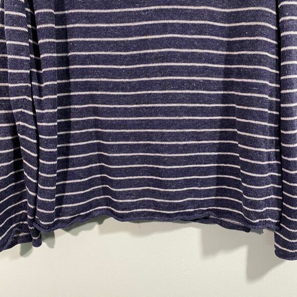 Vince Men Navy Striped 100% Linen Long Sleeve Top Size XXL - Picture 3 of 8
